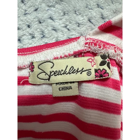 Speechless Dress Youth Girls 7 Pink Striped Paisley Hi Lo Hem Fit Flare - Picture 8 of 10